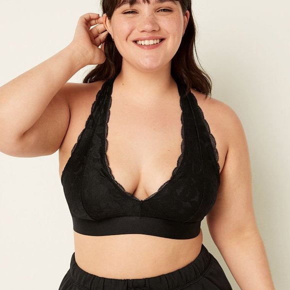 PINK Lace Halter Bralette - Brand new with tags - Picture 2 of 5